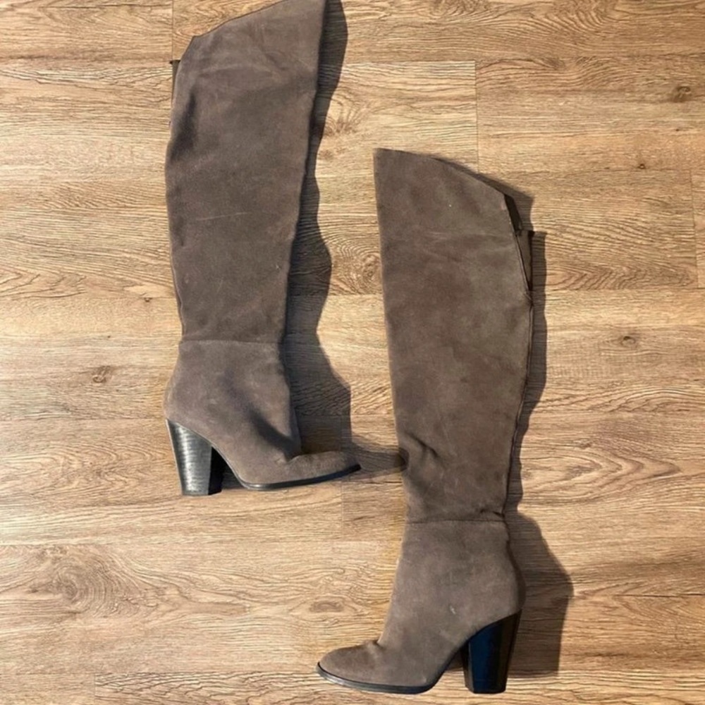 Chic Brown Over-the-Knee Heeled Boots